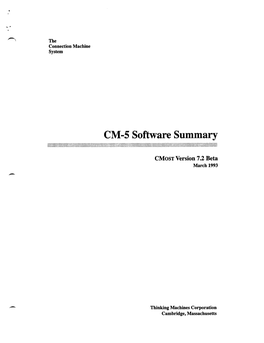 CM-5 Software Summary