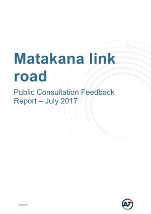 Matakana Link Road Public Consultation Feedback
