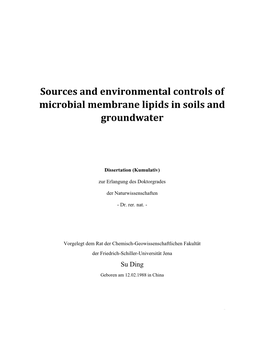Sources and Environmental Controls of Microbial Membrane Lipids in Soils and Groundwater