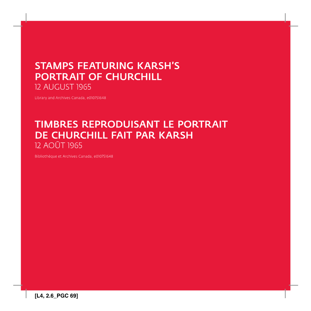 Stamps Featuring Karsh's Portrait of Churchill Timbres Reproduisant Le