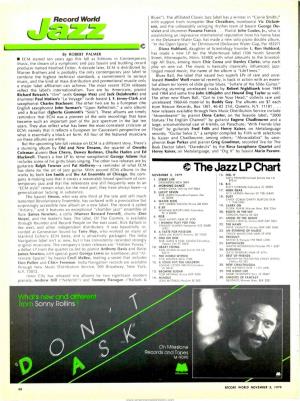 The Jazz LP Chart Works by Both Leo Smith and the Art Ensemble of Chicago, the Com- NOVEMBER 3, 1979 15