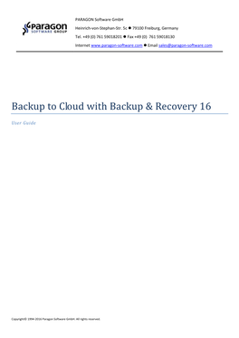 Backup to Cloud with Backup & Recovery 16