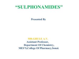 “Sulphonamides"