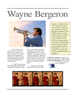 Wayne Bergeron Bio.Indd