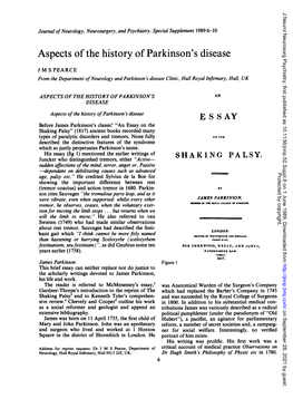 Aspects of the History of Parkinson's Disease