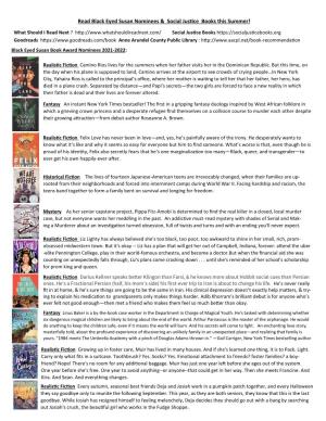 Read Black Eyed Susan Nominees & Social Justice Books This Summer!