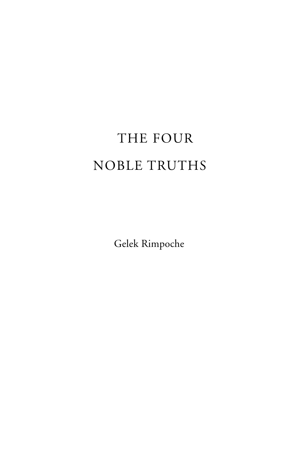 The Four Noble Truths