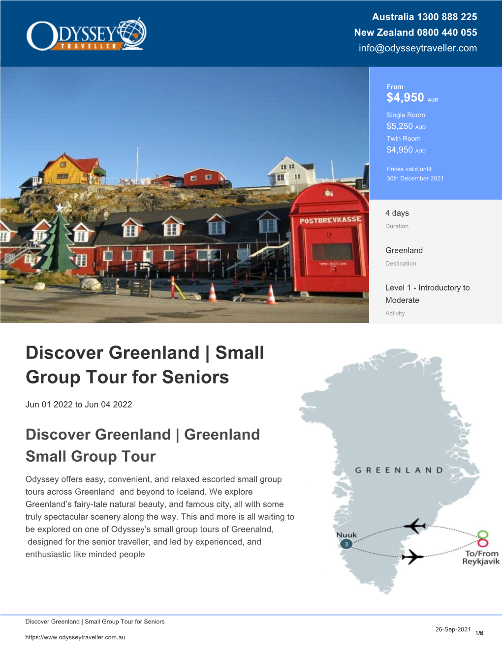 Discover Greenland | Small Group Tour for Seniors | Odyssey Traveller