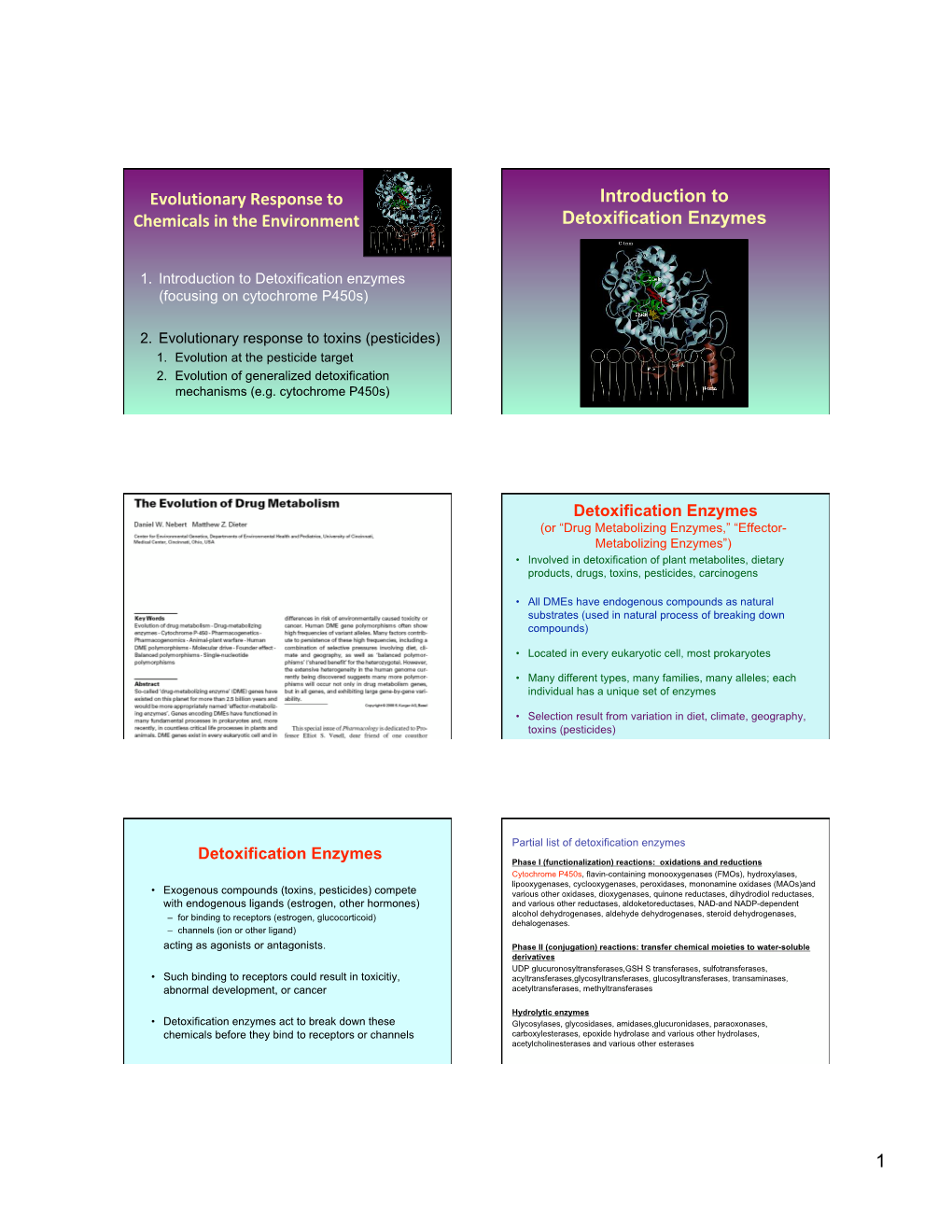 Evolutionary Response to Chemicals in the Environment Introduction To