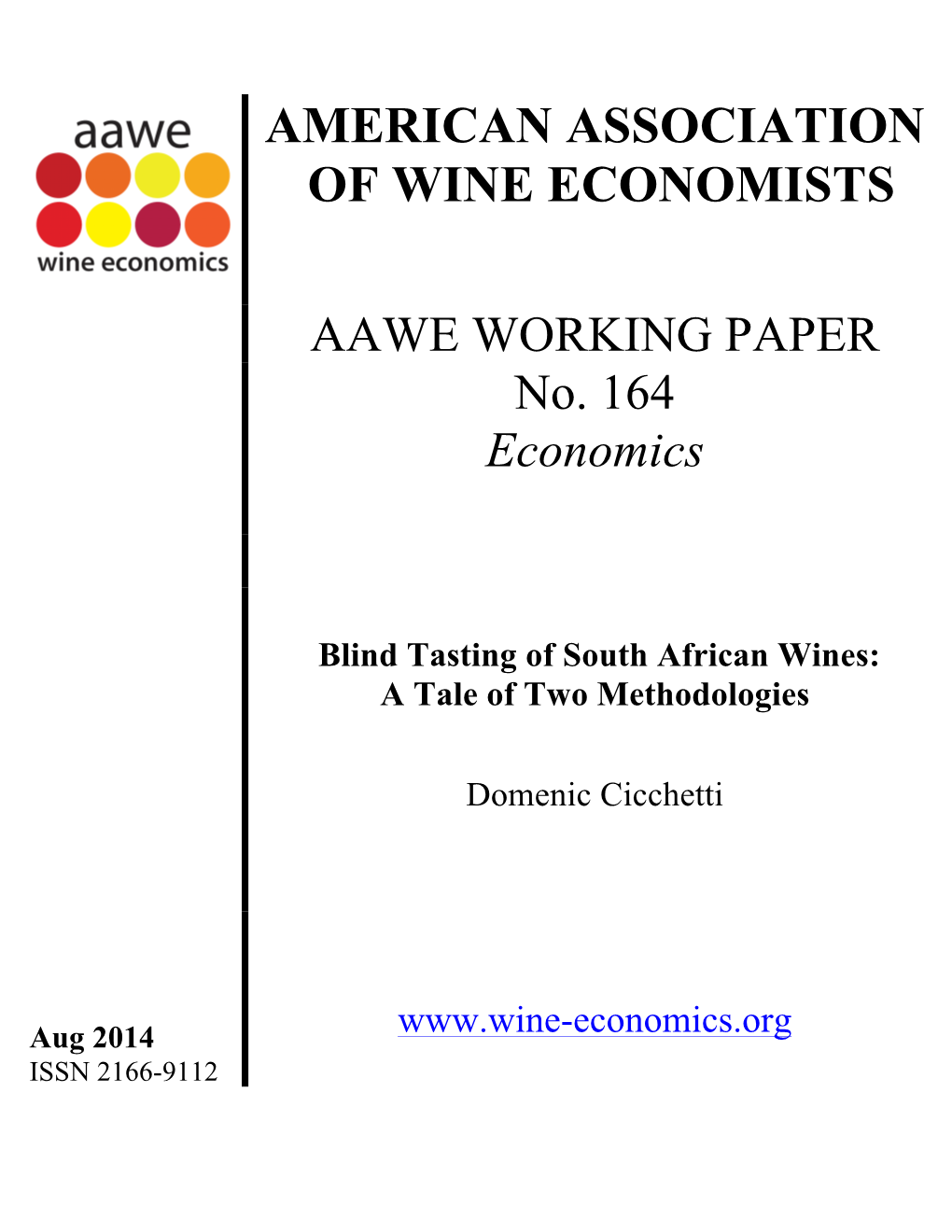 Economics Blind Tasting of South African Wines