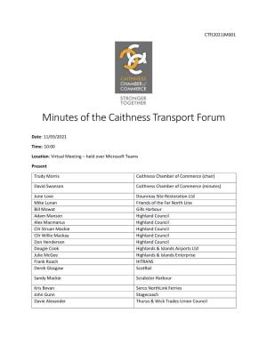 Minutes of the Caithness Transport Forum