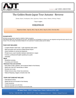 The Golden Route Japan Tour Autumn - Reverse