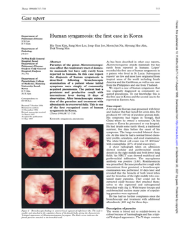 Case Report Human Syngamosis