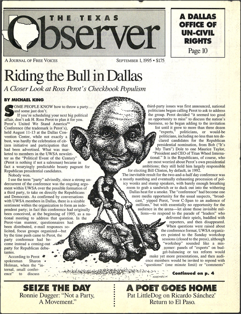 Riding the Bull in Dallas a Closer Look at Ross Perot's Checkbook Populism