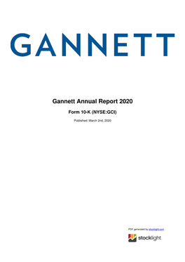 Gannett Annual Report 2020