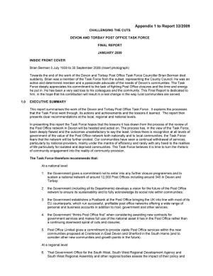 Appendix 1 to Report 33/2009 CHALLENGING the CUTS