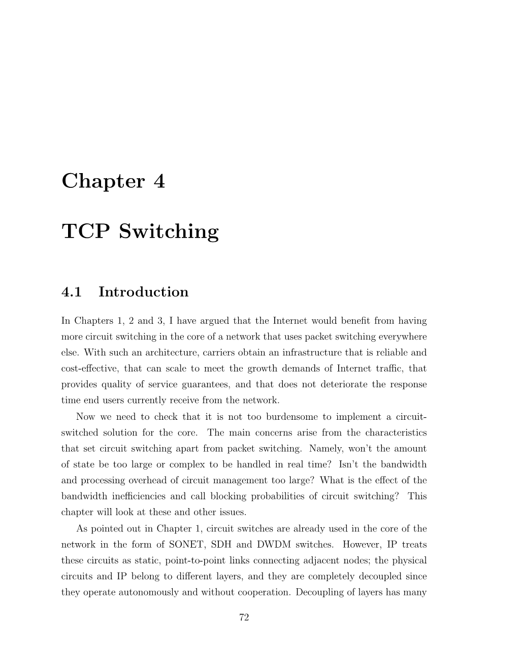 Chapter 4 TCP Switching