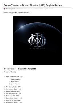 Dream Theater – Dream Theater (2013) English Review