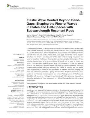 Elastic Wave Control Beyond Band-Gaps: Shaping the Flow Of