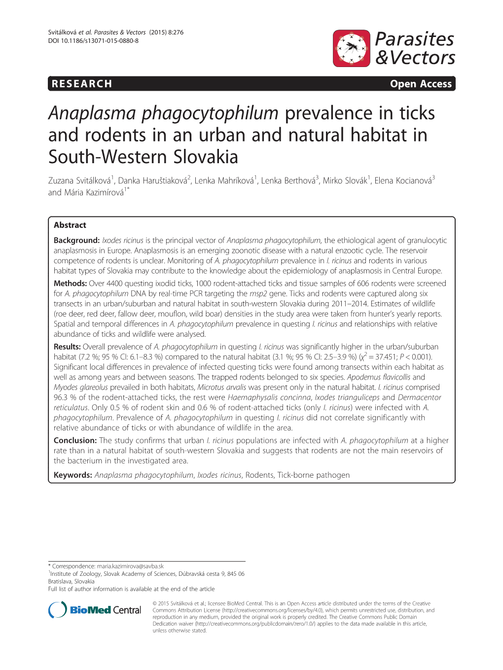 Anaplasma Phagocytophilum