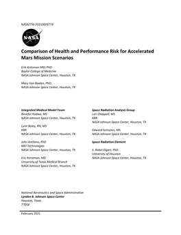 Comparison of Health and Performance Risk for Accelerated Mars Mission Scenarios