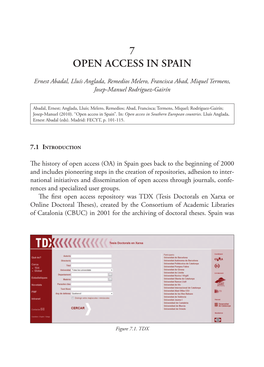 7 Open Access in Spain