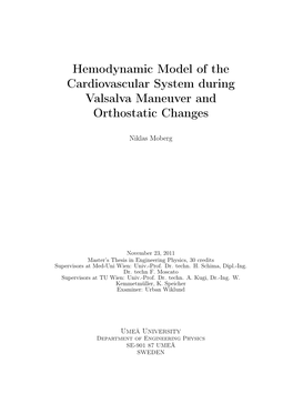 Hemodynamic Model of the Cardiovascular System During Valsalva Maneuver and Orthostatic Changes