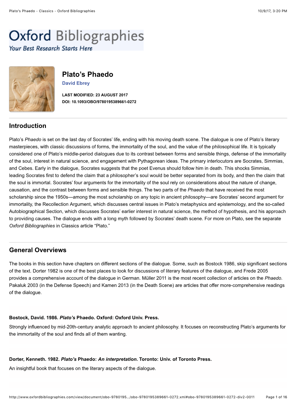 Plato's Phaedo