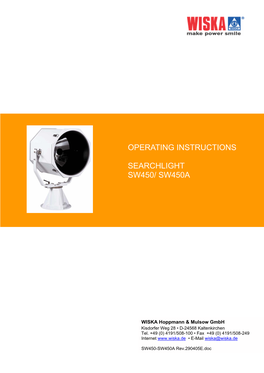 Operating Instructions Searchlight Sw450/ Sw450a