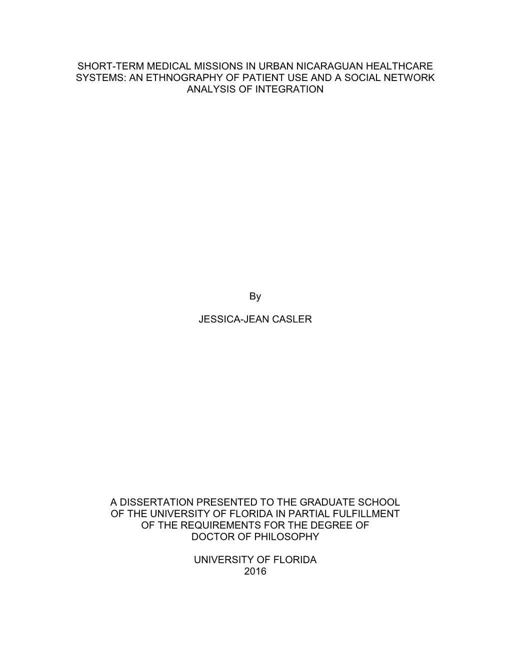 University of Florida Thesis Or Dissertation