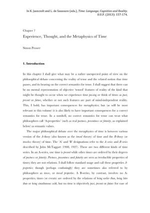 Experience, Thought, and the Metaphysics of Time