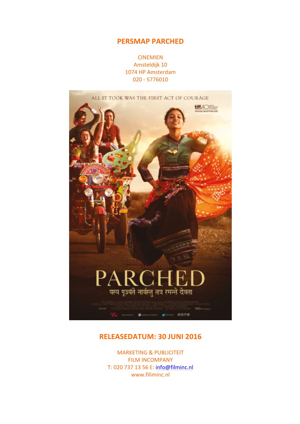 Persmap Parched Releasedatum: 30 Juni 2016