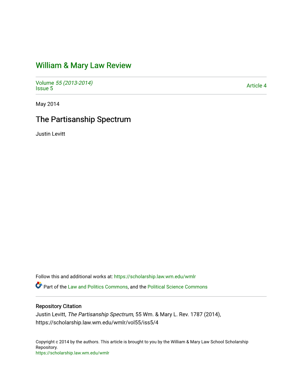 The Partisanship Spectrum