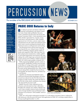 December 2010 Percussion News