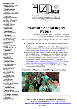 President's Annual Report FY2016