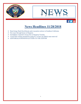 News Headlines 11/28/2018