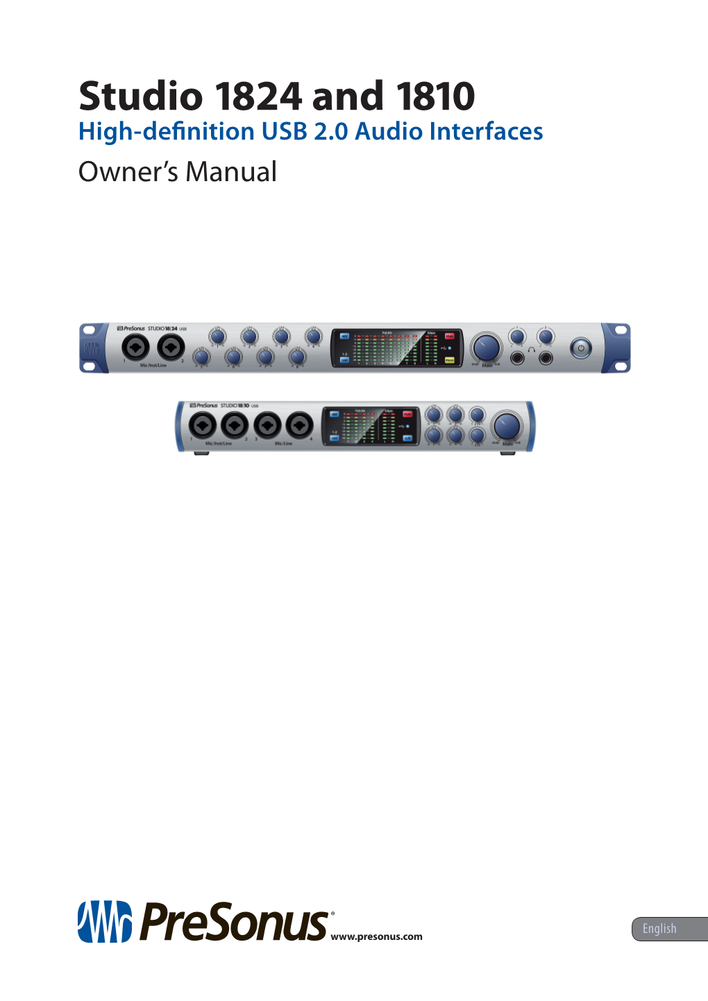 Studio 1824 and 1810 High-Definition USB 2.0 Audio Interfaces Owner’S Manual
