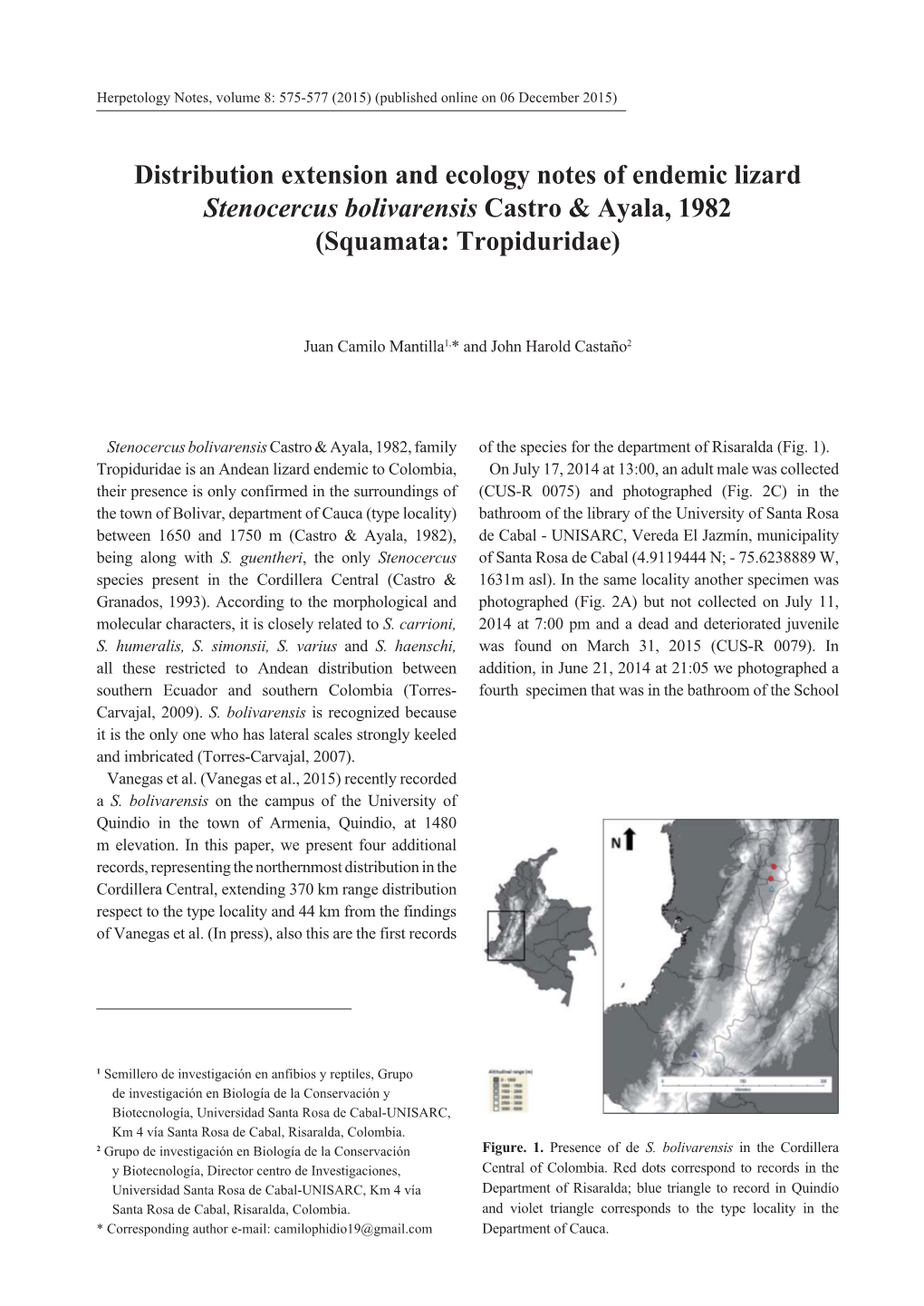 Squamata: Tropiduridae)