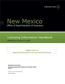 New Mexico Insurance Licensing Information Bulletin