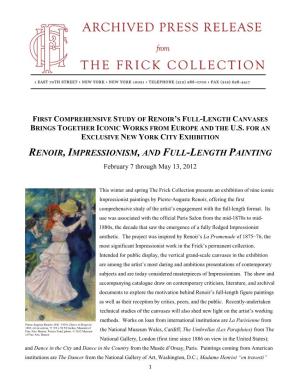 Renoir, Impressionism, and Full-Length Painting