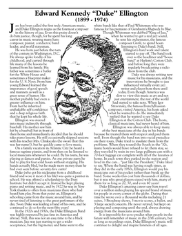 Duke Ellington Reproducible Biography/Notes