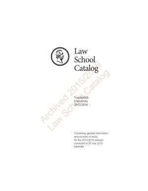 2015-2016 Law School Catalog