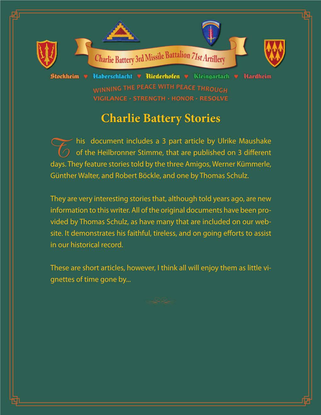 Charlie Battery Stories