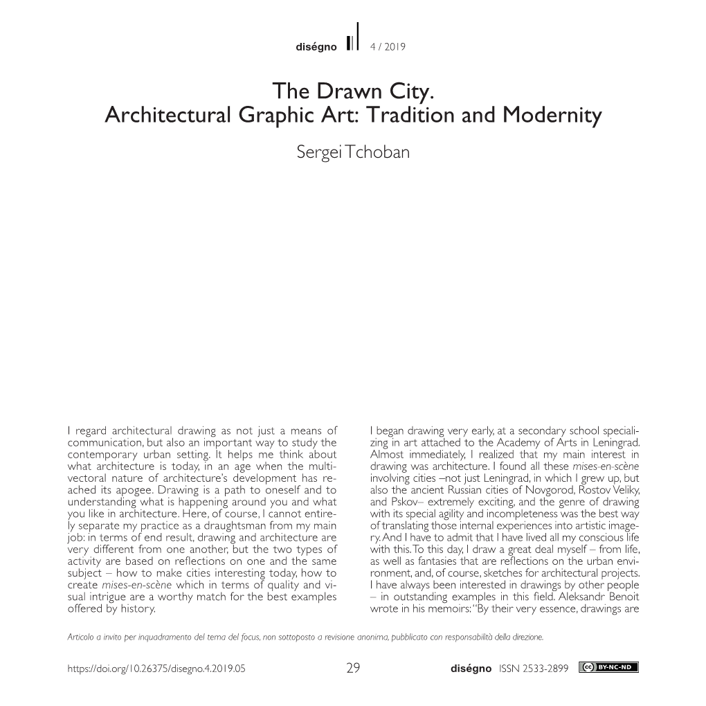 The Drawn City. Architectural Graphic Art: Tradition and Modernity Sergei Tchoban