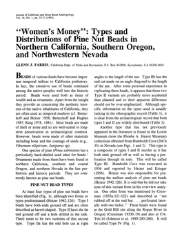 Types and Distributions of Pine Nut Beads in North California, Southern Oregon, and Northwestern