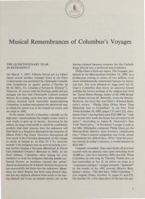 Musical Remembrances of Columbus's Voyages