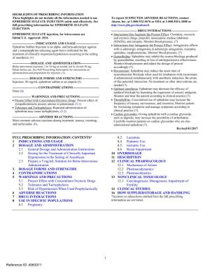 Full Prescribing Information for EPHEDRINE SULFATE