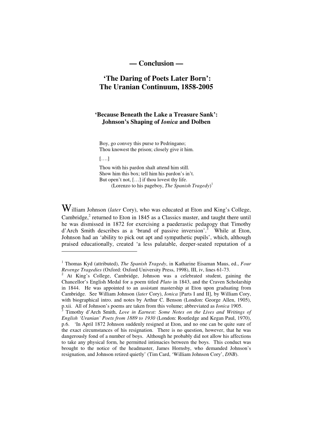 — Conclusion — 'The Daring of Poets Later Born': the Uranian Continuum, 1858-2005