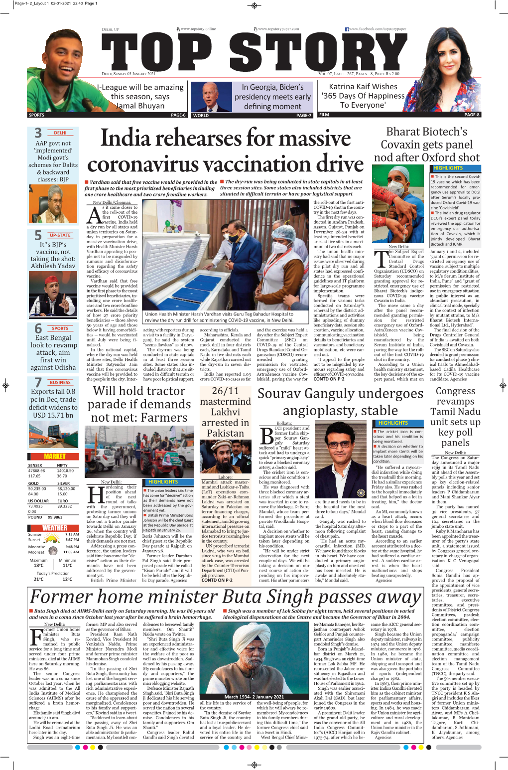 India Rehearses for Massive Coronavirus Vaccination Drive