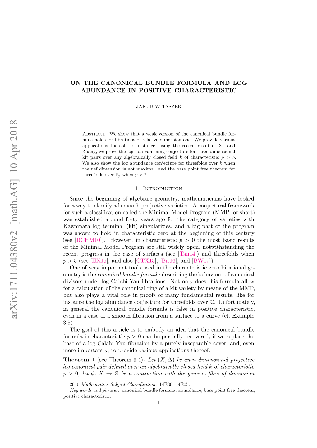 Arxiv:1711.04380V2 [Math.AG]